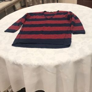 Madewell navy blue and red sweater